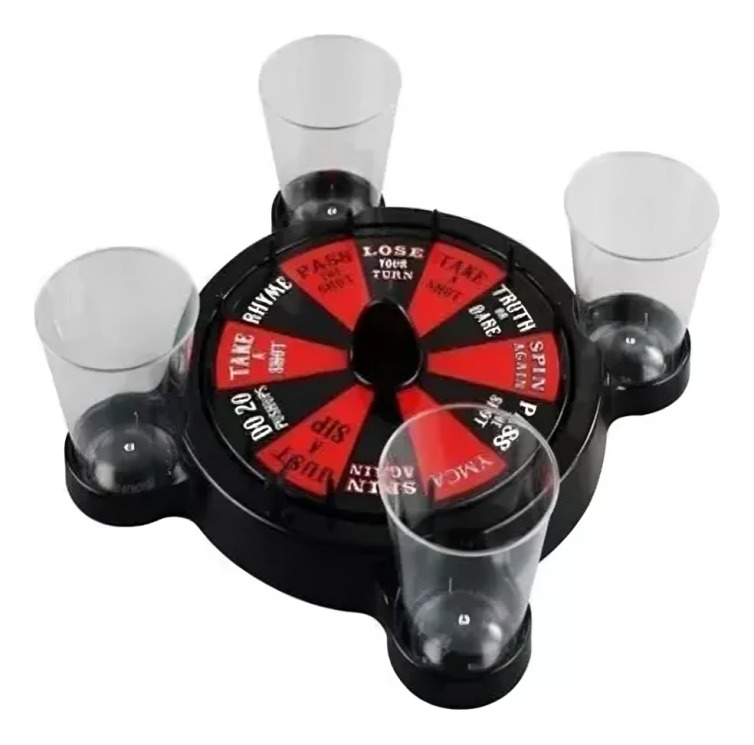 JUEGO DE RULETA CASINO SHOTS 4 VASOS 50CC BAR FIESTA BEBIDAS - 3