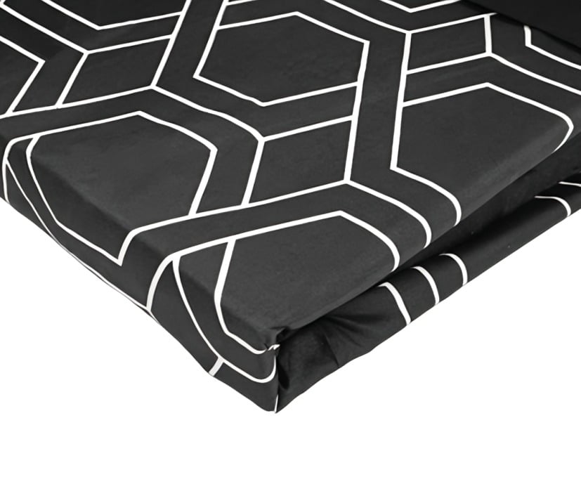 SÁBANAS ATERCIOPELADA COMPOSÉ KING TRENZA EN COLOR NEGRO - 2