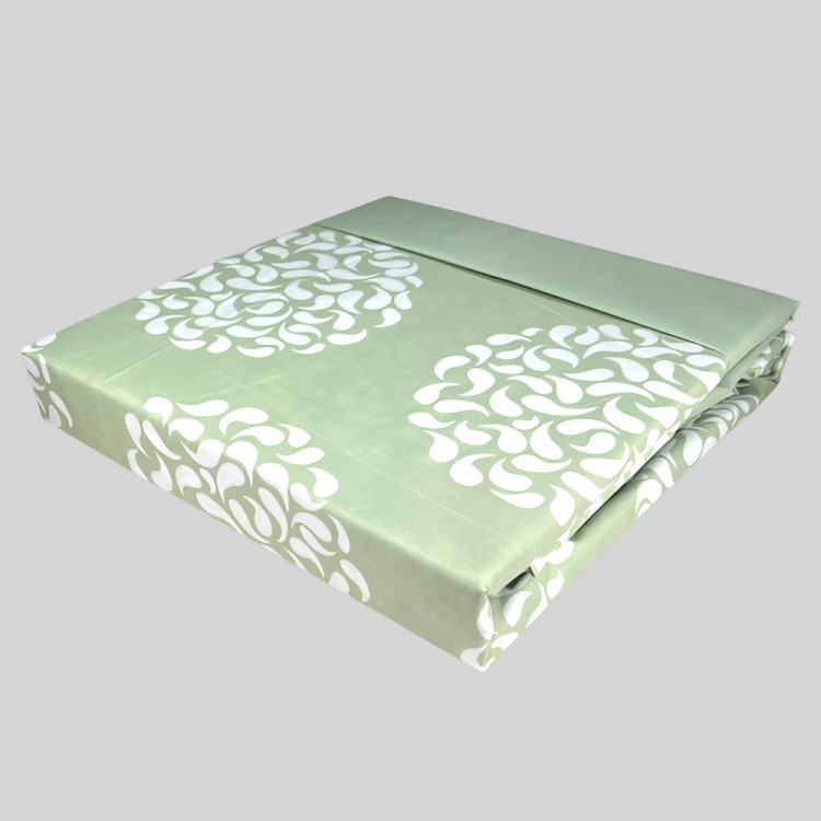 SÁBANAS ATERCIOPELADA COMPOSÉ KING CÍRCULOS EN COLOR BLANCO VERDE - 3