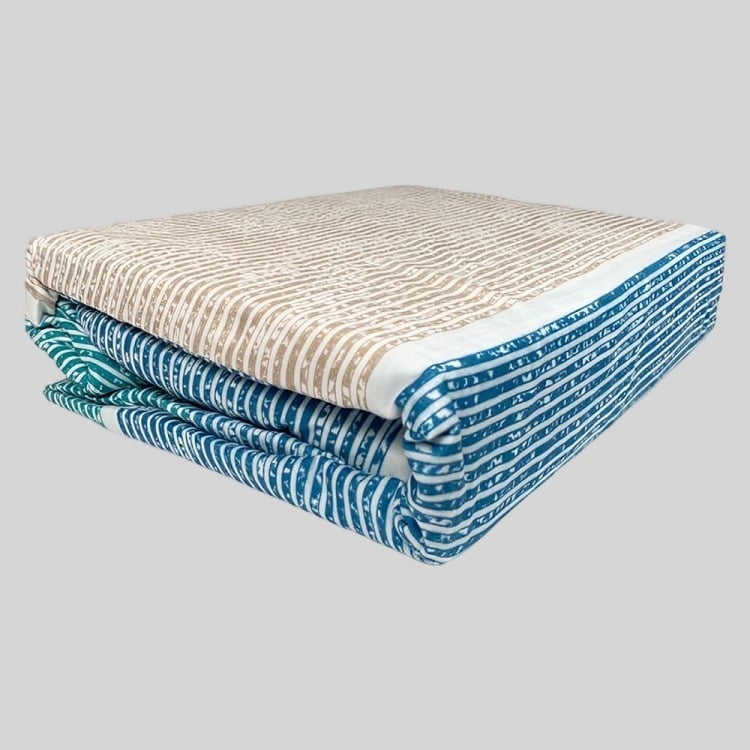 SÁBANAS MICRO PIEL DURAZNO 2.5 PLAZAS LINEAL BEIGE AZUL TURQUESA - 1
