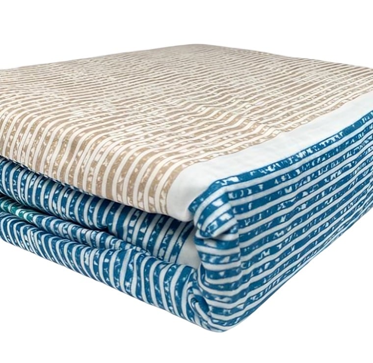 SÁBANAS MICRO PIEL DURAZNO 2.5 PLAZAS LINEAL BEIGE AZUL TURQUESA - 2