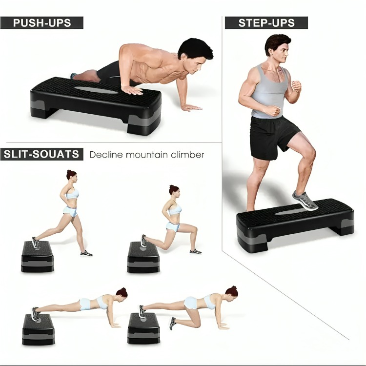 STEP AEROBICO 2 NIVELES ANTIDESLIZANTE PILATES FITNESS - 3