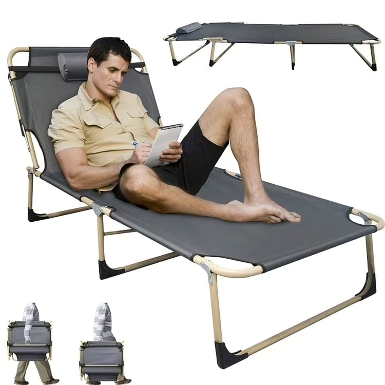 SILLA CAMA PLEGABLE PORTABLE PARA PLAYA CAMPING Y PISCINA - 3