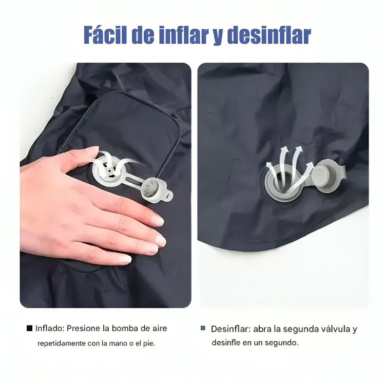 COLCHÓN INFLABLE PLEGABLE PORTÁTIL PARA ACAMPAR COLCHONETA - 2