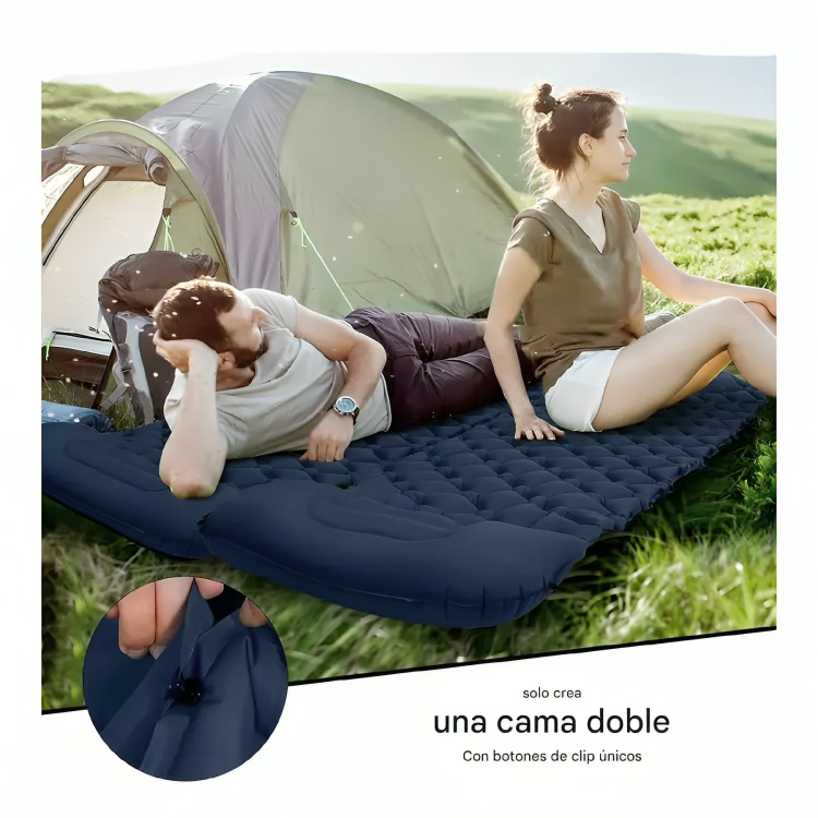 COLCHÓN INFLABLE PLEGABLE PORTÁTIL PARA ACAMPAR COLCHONETA - 3