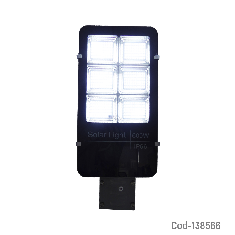 FOCO CON BRAZO SOLAR 600W METAL 394 LED 6 PLACAS CON CONTROL 21X49CM - 4