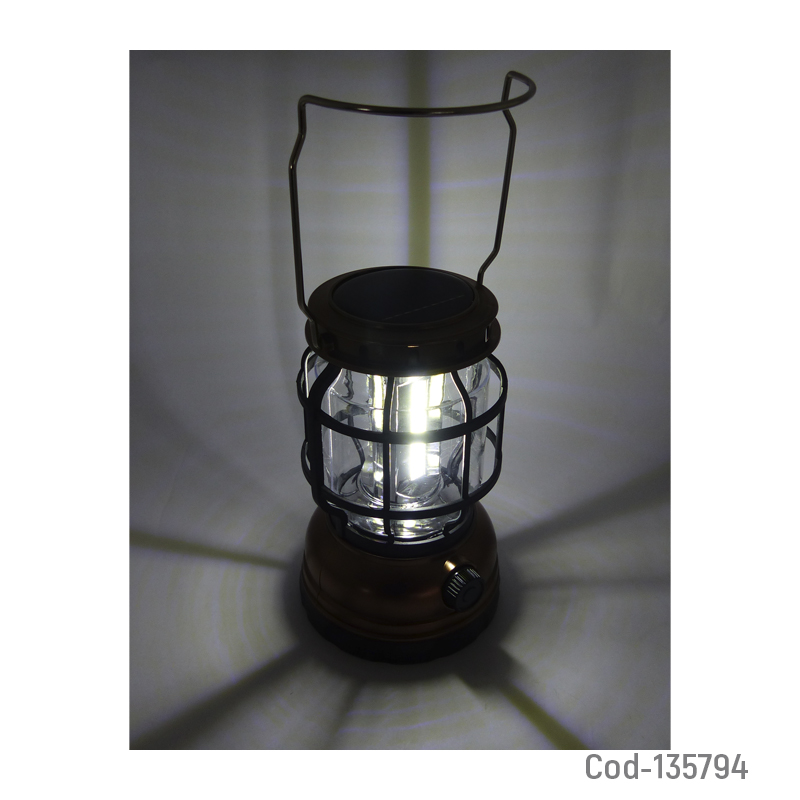 FAROL LED SOLAR CON DIMER RECARGABLE USB LUZ BCA  FUCSIA - 2