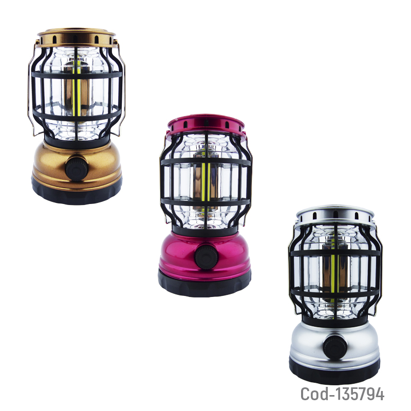 FAROL LED SOLAR CON DIMER RECARGABLE USB LUZ BCA ORO - 4