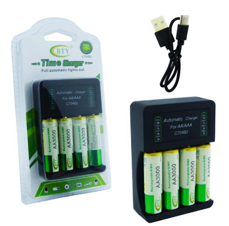 CARGADOR BTY-704B USB CON 4 PILAS AA - 2