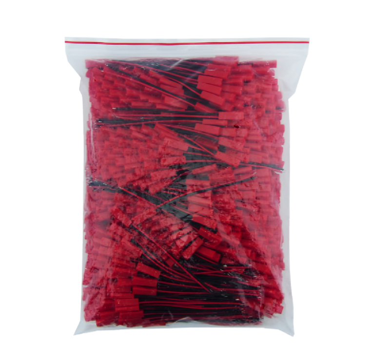 CABLE JST 2 PIN 10CM EN COLOR ROJO/EN COLOR NEGRO X1 - 2
