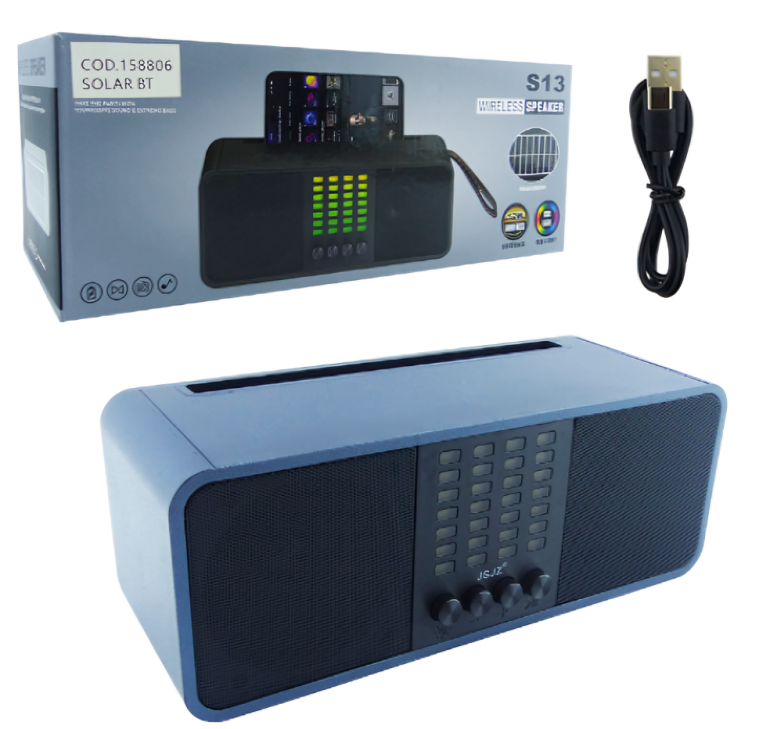 PARLANTE BT SOLAR S13 RGB USB-TF - 3