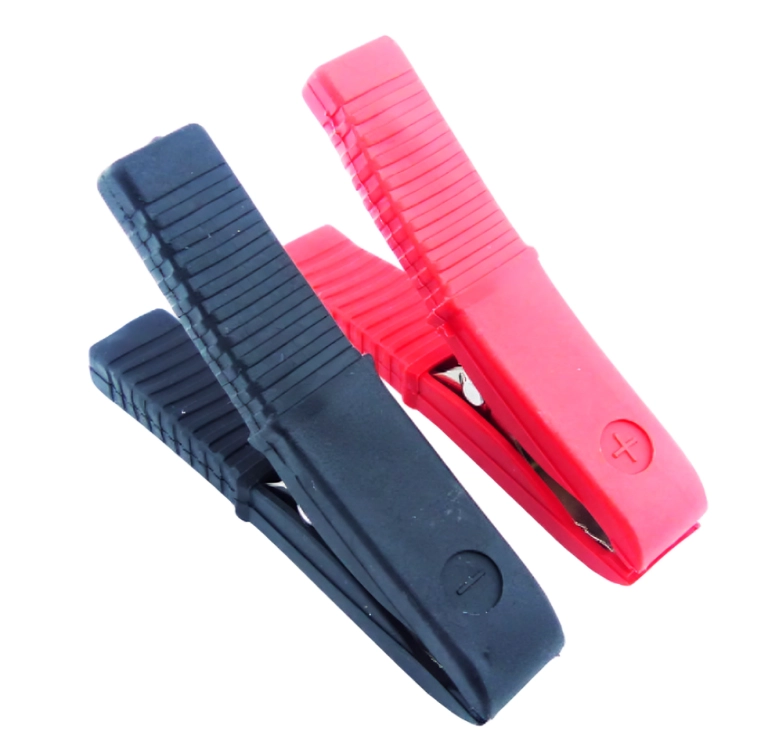 PINZA BATERÍA 8MM EN COLOR NEGRO/ROJO X1 - 1