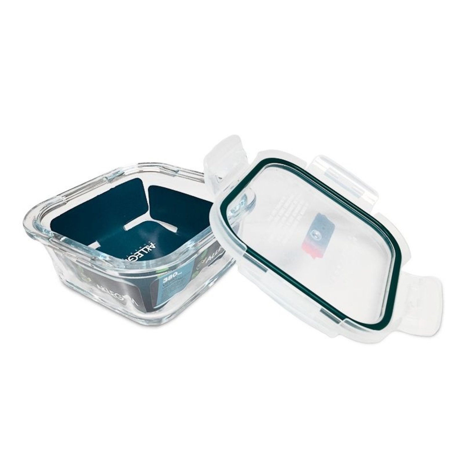 PACK X 4 CONTENEDOR VIDRIO HERME TICO CUADRADO 3,80 LITROS – ALLEGRA - 1