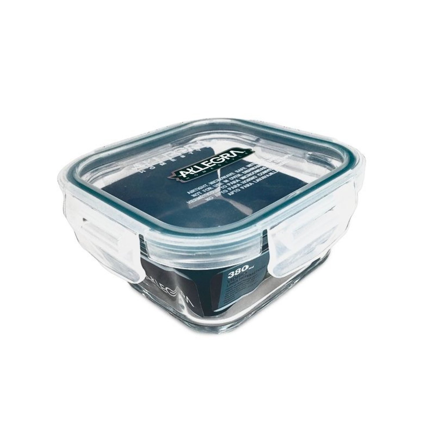 PACK X 4 CONTENEDOR VIDRIO HERME TICO CUADRADO 3,80 LITROS – ALLEGRA - 2