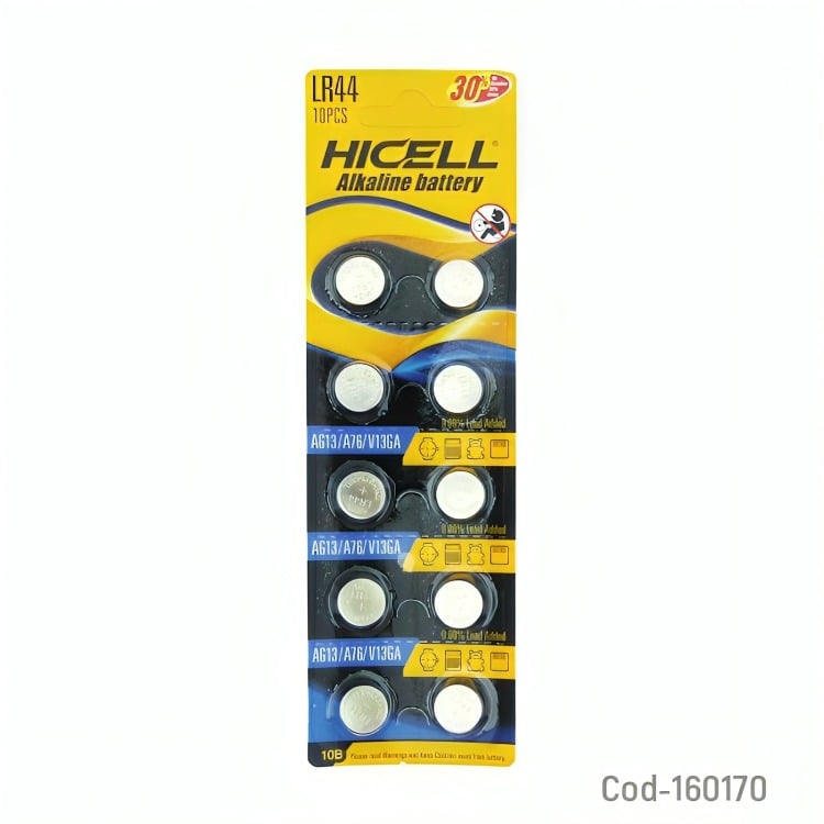 PILA HICELL AG-13 LR44 SET X 10 PCS ALKALINE - 2