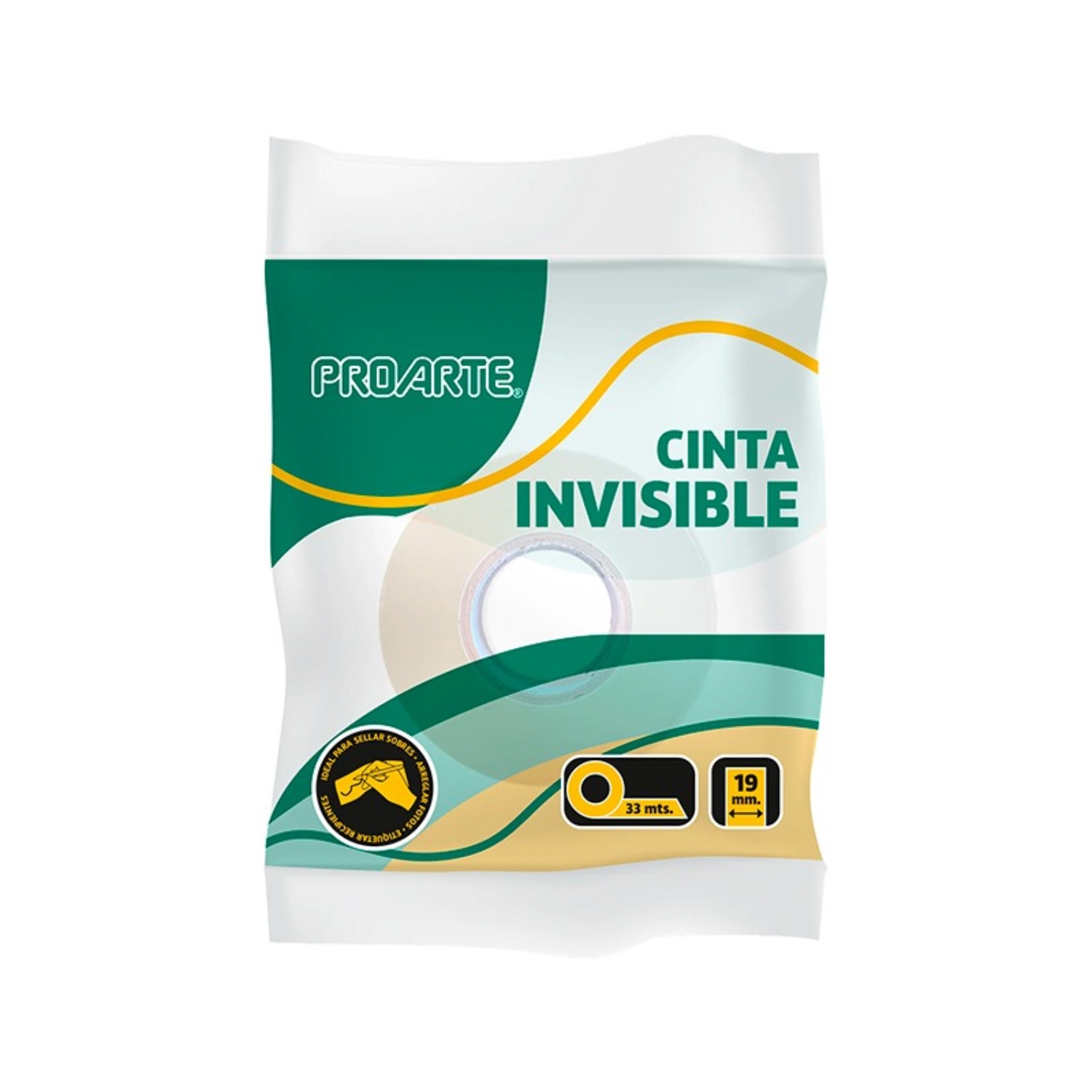 PACK X 4 CINTA INVISIBLE FORMATO BOLSA 19MMX20MTS – PROARTE - 3