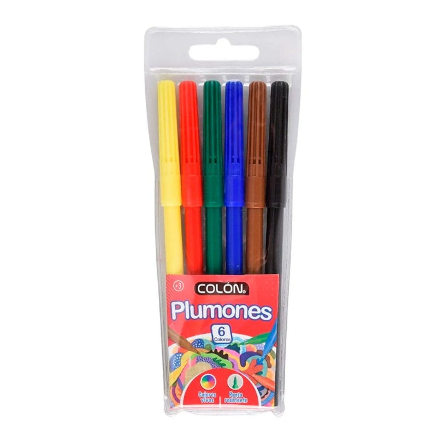 PACK X 4 PLUMONES DE COLORES PARA DIBUJO 6 UNIDADES – COLON - 1