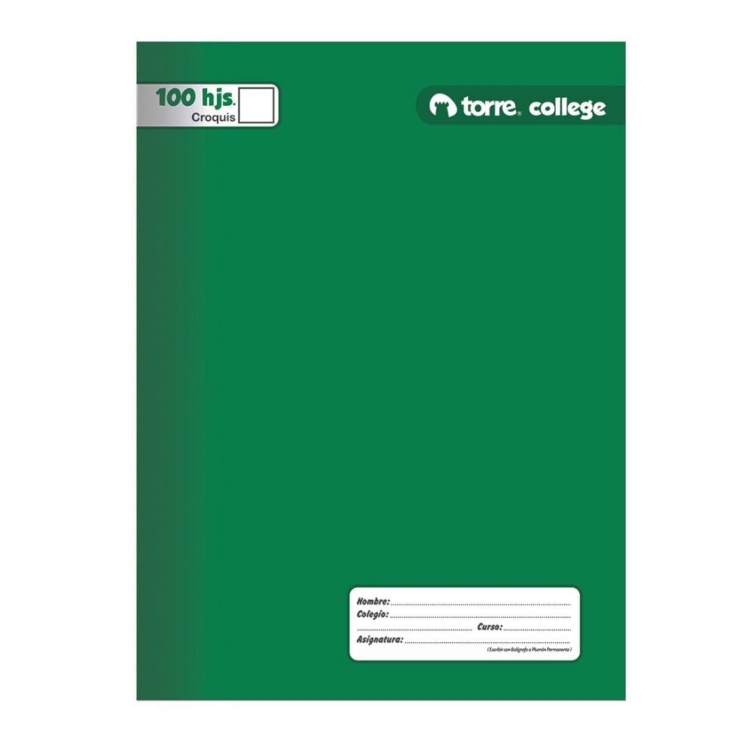 PACK X 4 CUADERNOS COLLEGE CROQUIS 100 HOJAS – TORRE - 1