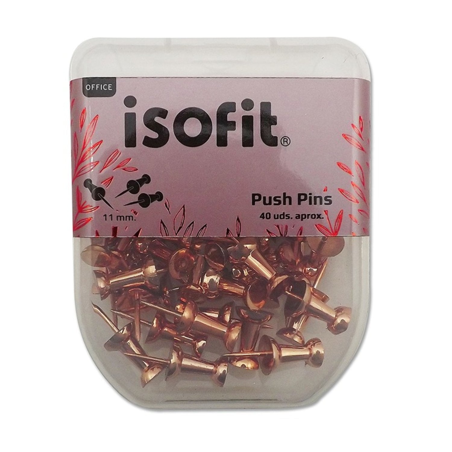 PACK X 4 PUSH PINS DSG/W 11MM / COBRE – ISOFIT - 2