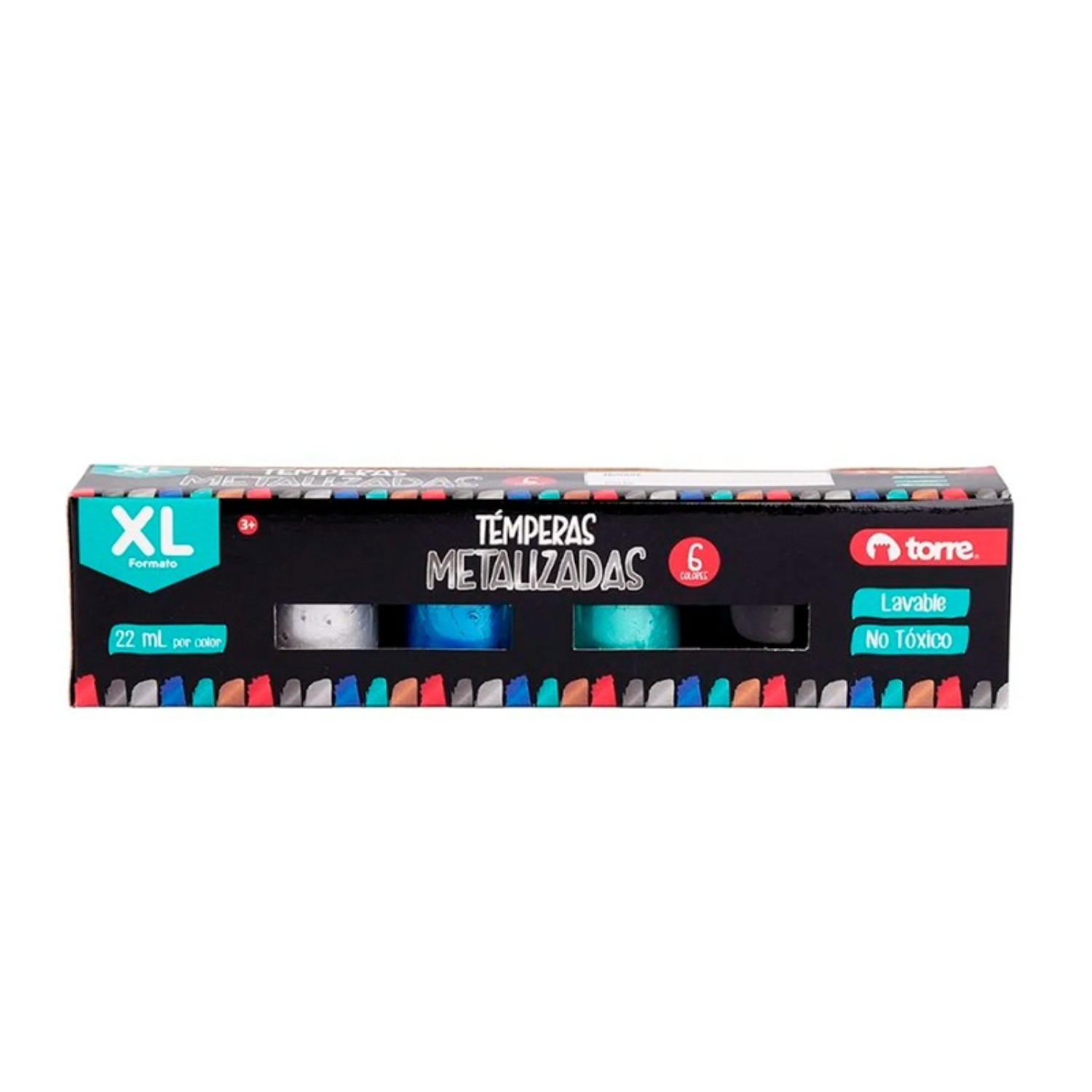 PACK X 4 CAJAS TE MPERA METALIZADA 6 COLORES – TORRE - 2
