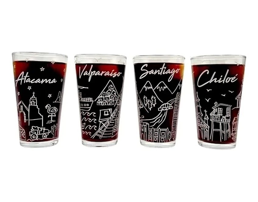 SET 4 VASOS CHILE COLLECTION GLASSO - 3