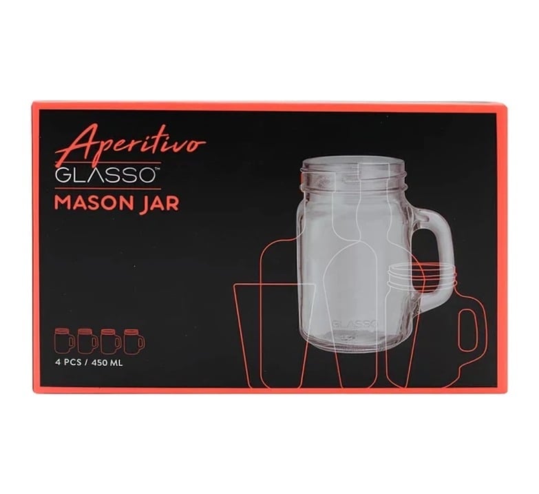 SET 4 VASOS MOJITO MASON GLASSO - 1