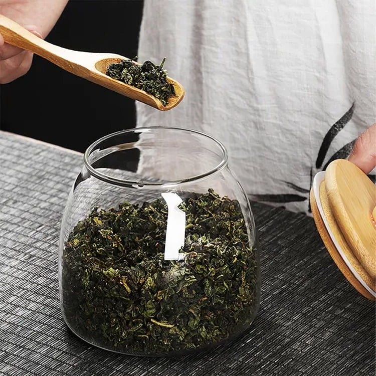 FRASCO VIDRIO L CON TAPA DE BAMBOO GLASSO DAILY - 2