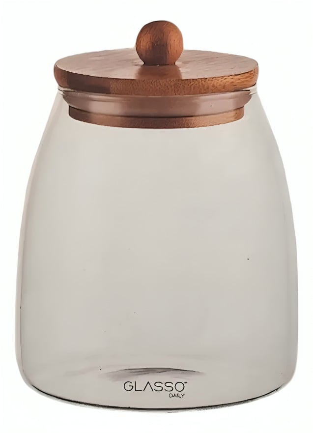 FRASCO VIDRIO L CON TAPA DE BAMBOO GLASSO DAILY - 4