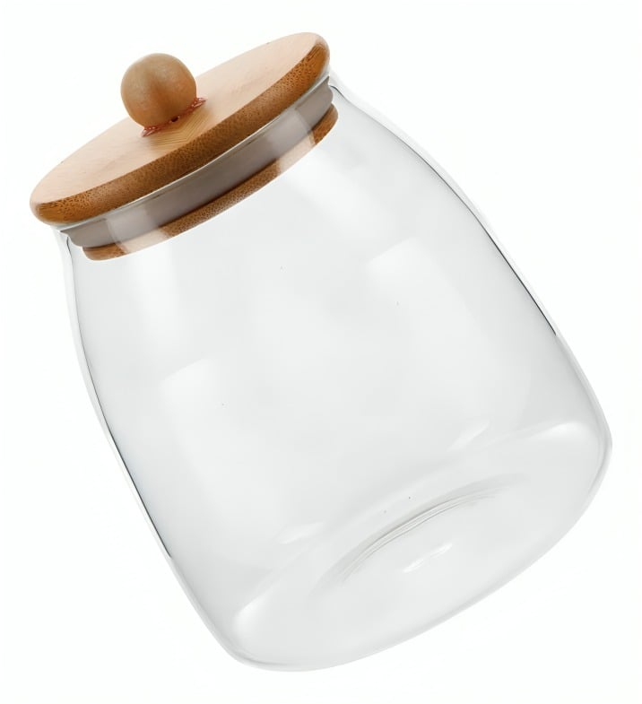 FRASCO VIDRIO L CON TAPA DE BAMBOO GLASSO DAILY - 6