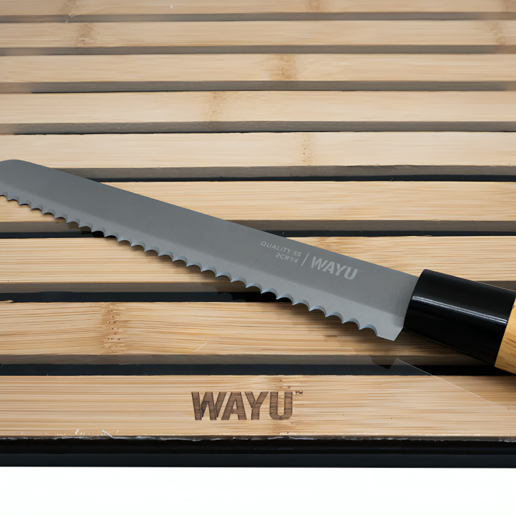 SET TABLA + CUCHILLO PARA PAN ELEGANTE WAYU - 3