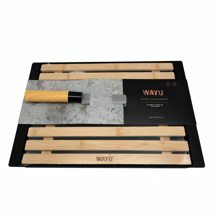 SET TABLA + CUCHILLO PARA PAN ELEGANTE WAYU - 4