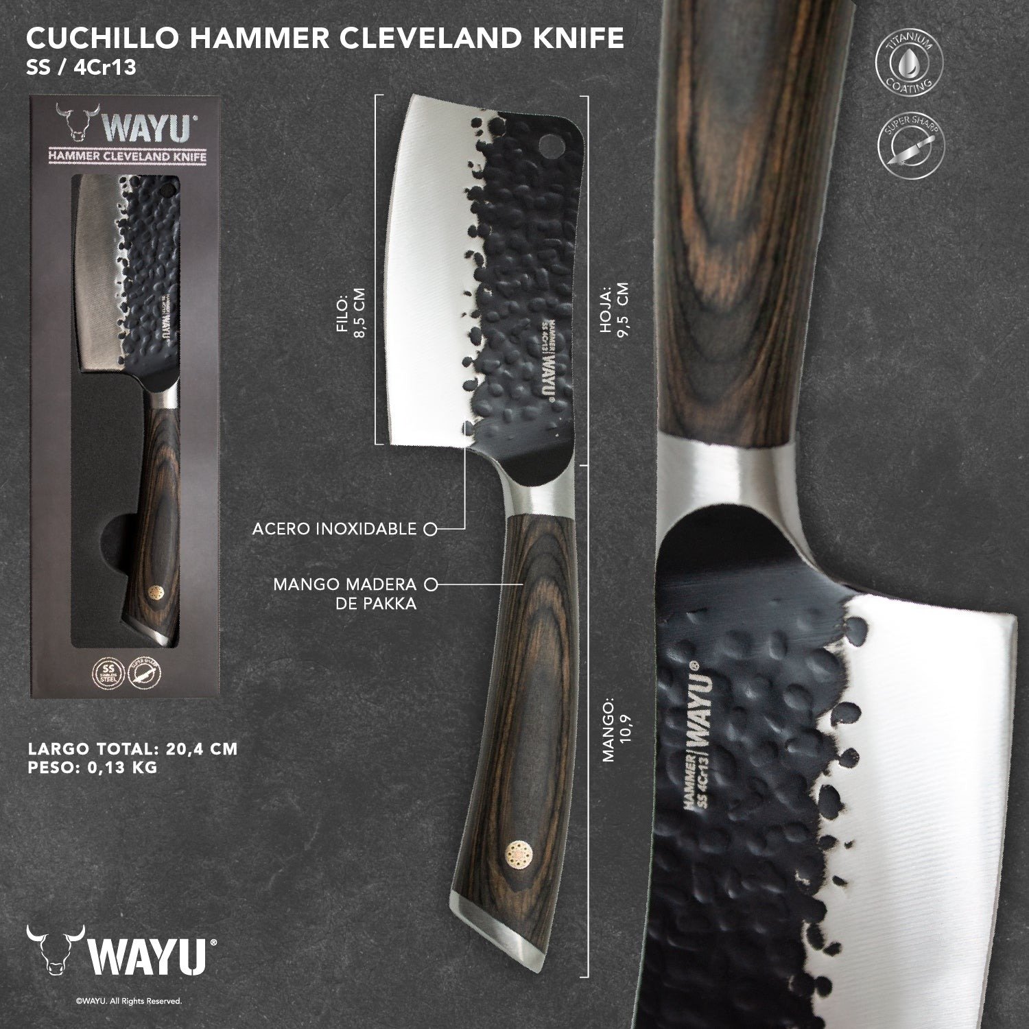 CUCHILLO HAMMER CLEVELAND 3.5' WAYU - 2