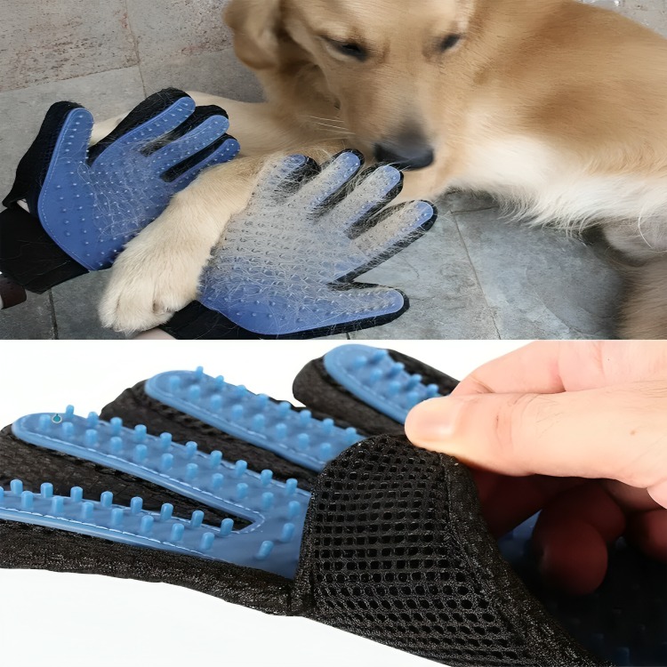 GUANTE CEPILLO QUITA SACA PELO MASCOTA PERROS Y GATOS - 2