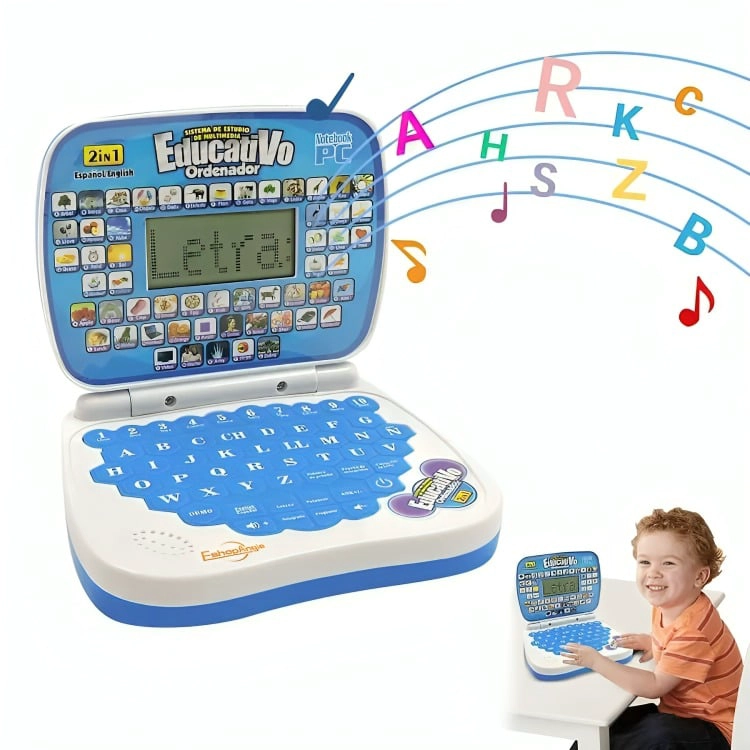 LAPTOP DE JUGUETE EDUCATIVA CON PANTALLA AZUL - 2