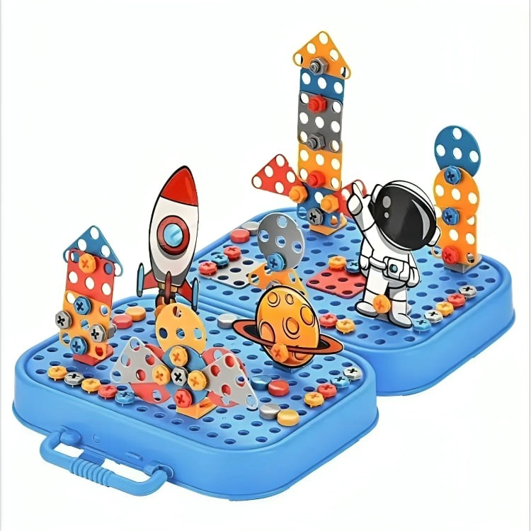 JUGUETE PUZZLES HERRAMIENTA TORNILLOS TALADRO - 3