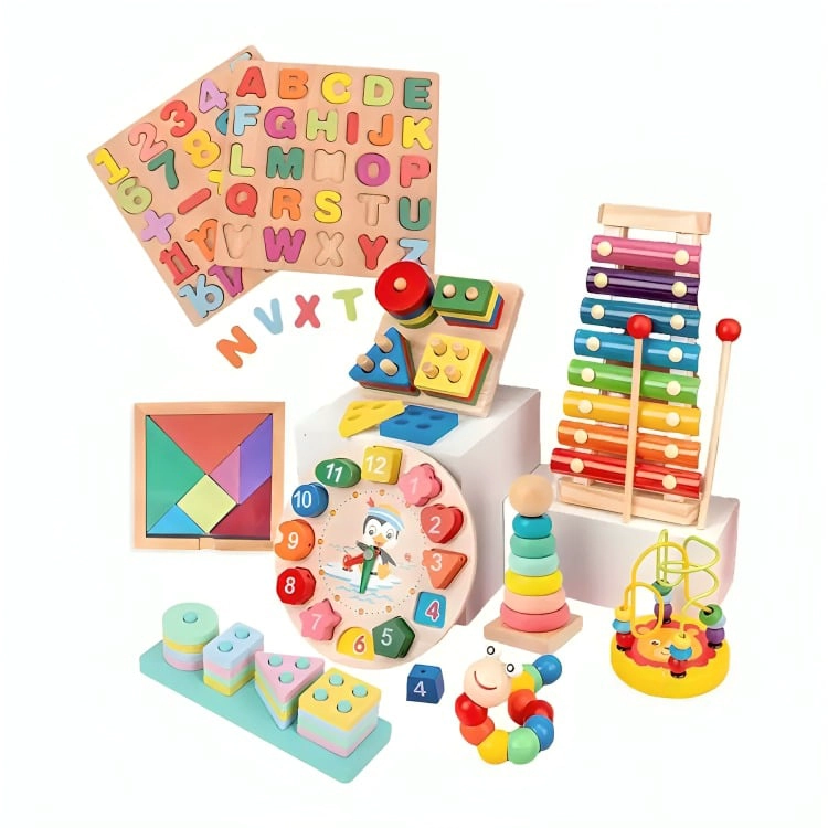 PACK 10 JUGUETES DIDACTICOS DE MADERA - 2