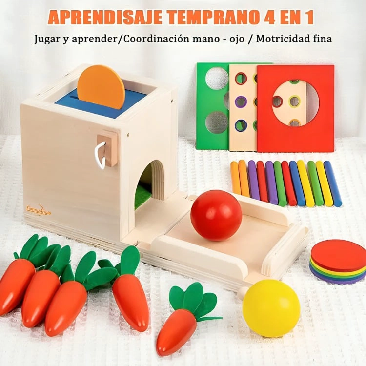 JUGUETE DE MADERA CUBO ENCAJE DIDACTICO 4EN1 - 3