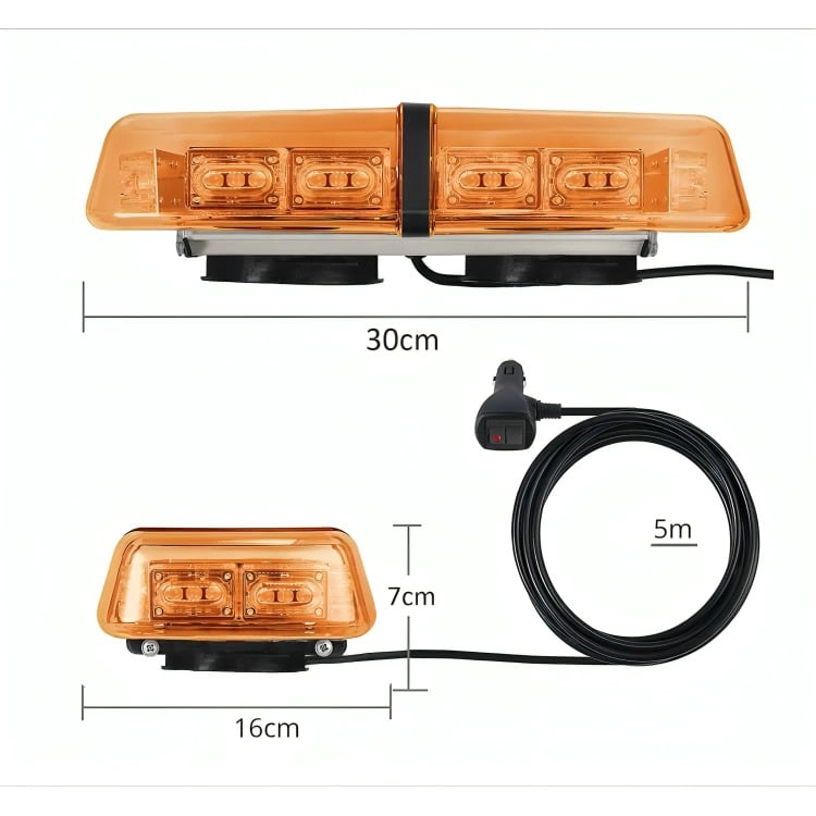 BALIZA LUZ LED AMBAR TECHO IMAN 12V-24V ESTROBOSCOPICA - 3