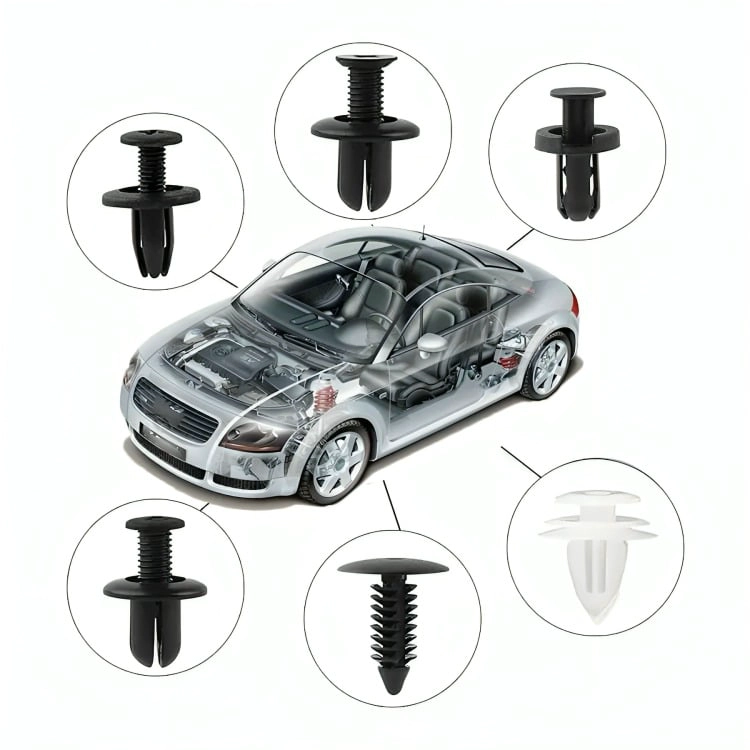 CLIP BROCHE AUTOMOTRIZ REPARACION 100 PZS MAS HERRAMIENTAS - 1