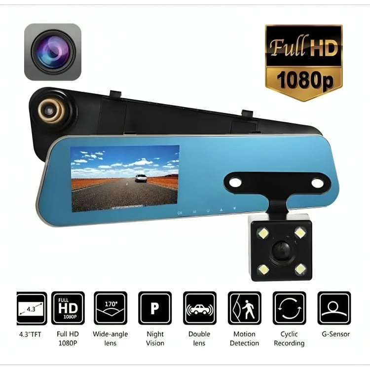 CAMARA DE AUTO ESPEJO RETROVISOR CON CAMARA RETROCESO - 3