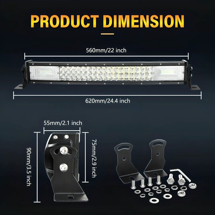 BARRA LED 120W CURVA NEBLINERO 4X4 DE 55CM - 1