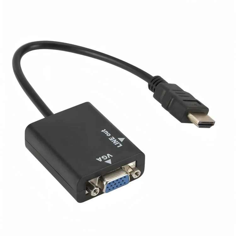ADAPTADOR CABLE DE CONVERSION HDMI A VGA + AUDIO HD - 1