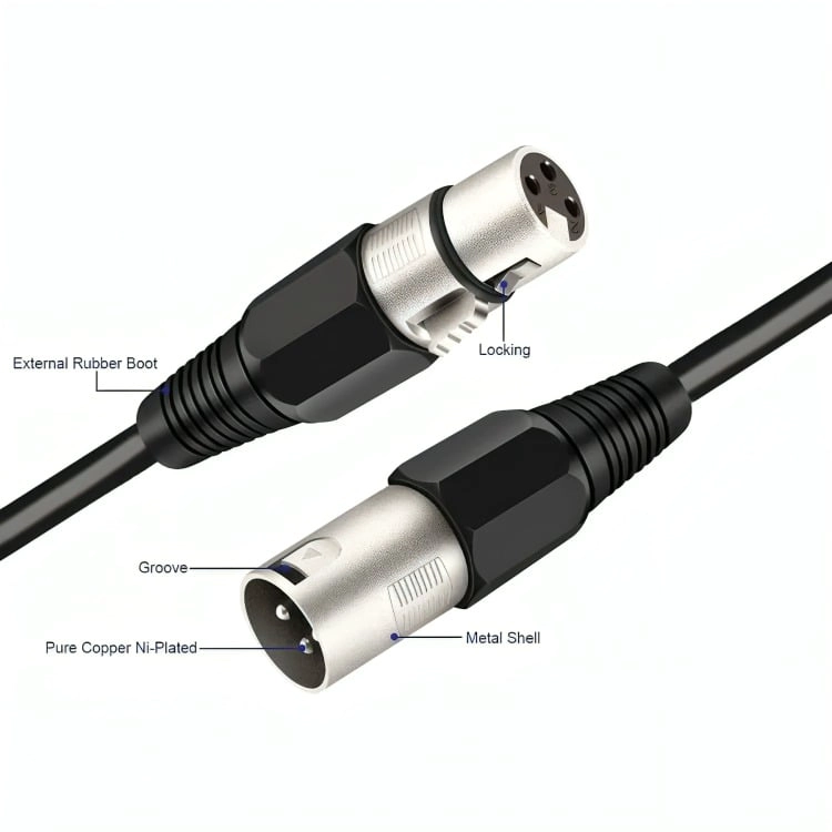 CABLE XLR MACHO HEMBRA BALANCEADO DE 1 METRO - 2
