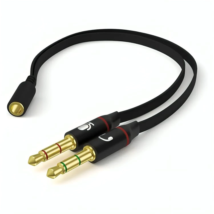 CABLE ADAPTADOR 3.5MM PARA AUDIFONOS CON MICROFONO - 1