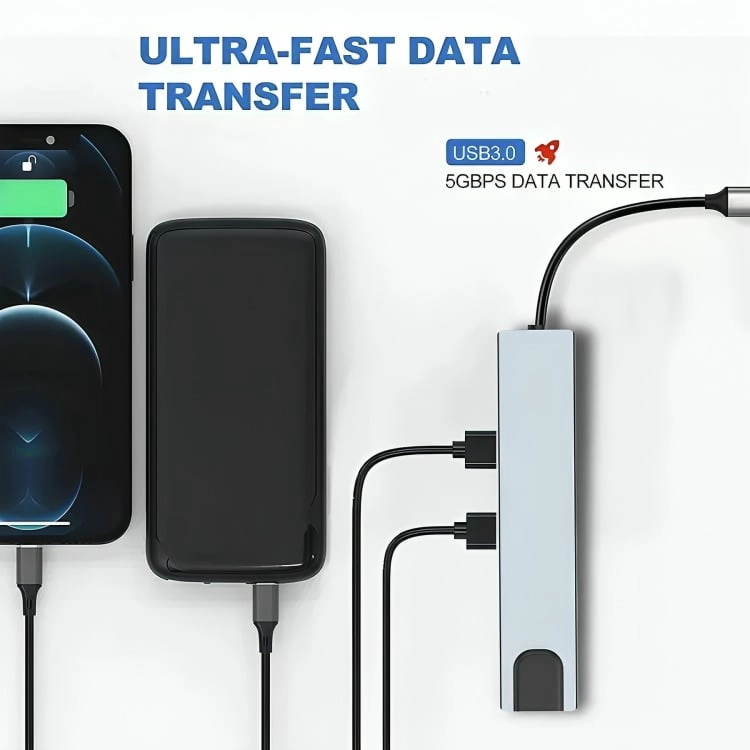 ADAPTADOR MULTIPUERTO HUB TIPO C 8 EN 1 - 2