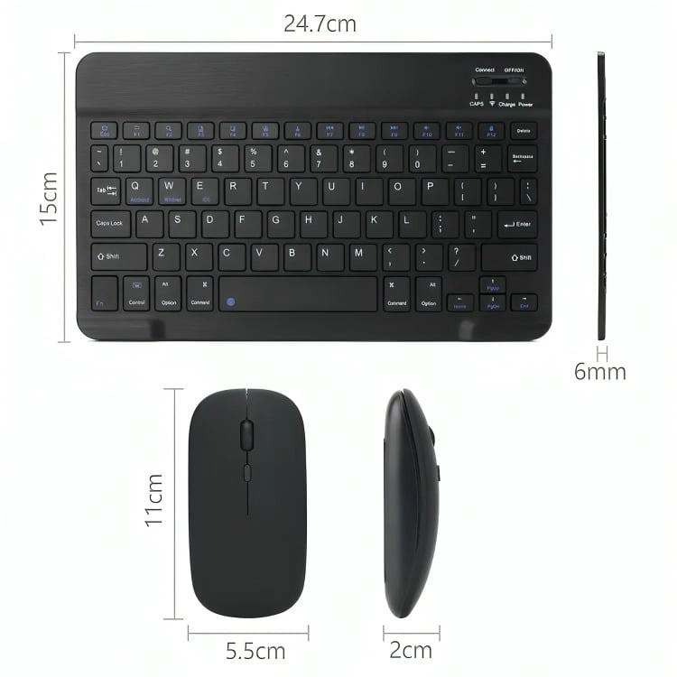 KIT TECLADO + MOUSE INALAMBRICO BLUETOOTH NEGRO - 2