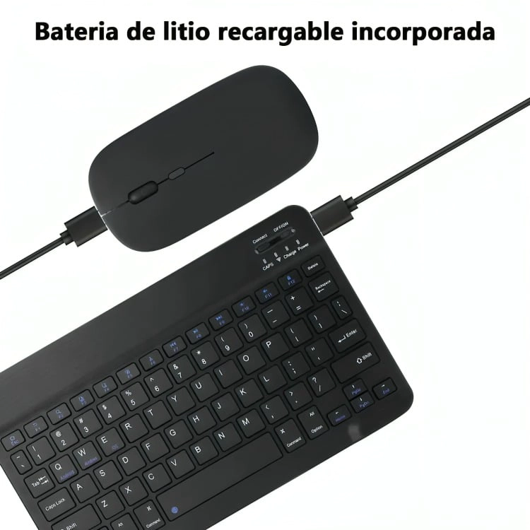 KIT TECLADO + MOUSE INALAMBRICO BLUETOOTH NEGRO - 3