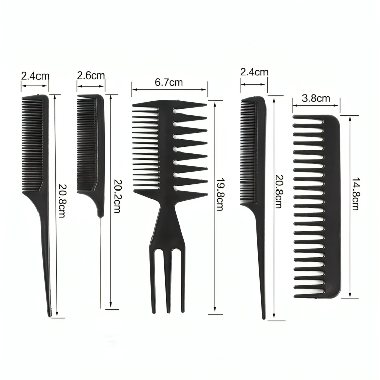 PEINE PELUQUERIA KIT PROFESIONAL BARBERIA ESTILISTA 10 PZS - 1
