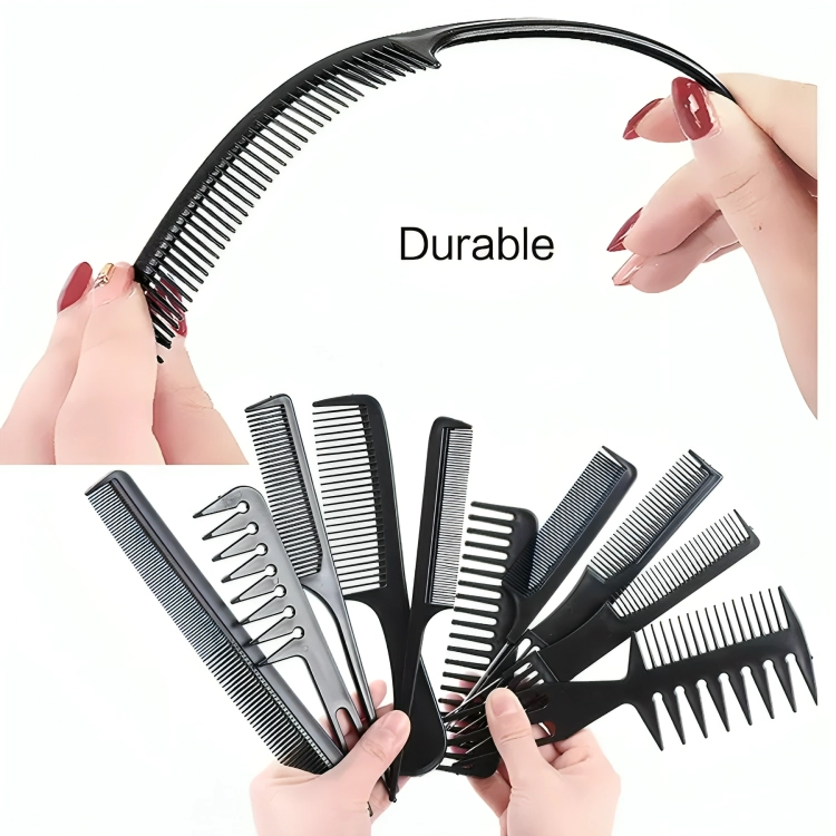 PEINE PELUQUERIA KIT PROFESIONAL BARBERIA ESTILISTA 10 PZS - 2