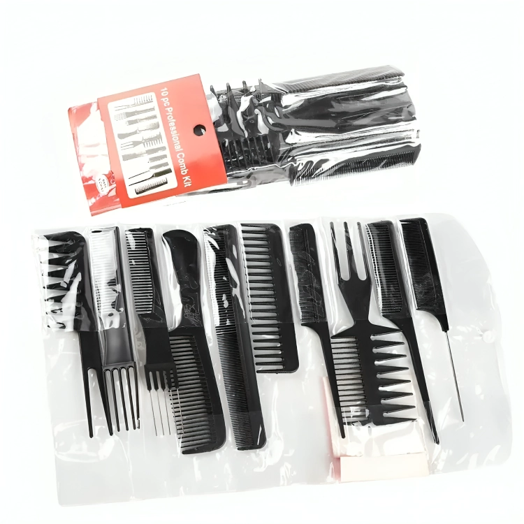 PEINE PELUQUERIA KIT PROFESIONAL BARBERIA ESTILISTA 10 PZS - 3